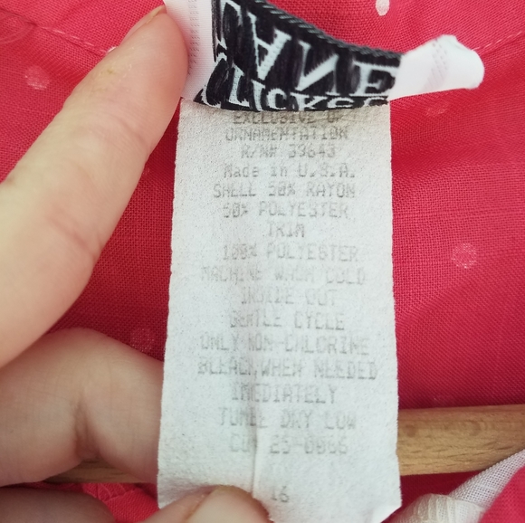 Vintage 80s Aesthetic 2 Piece Track/Walking Set Hot Pink White Polka Dots USA - Picture 15 of 16